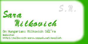 sara milkovich business card